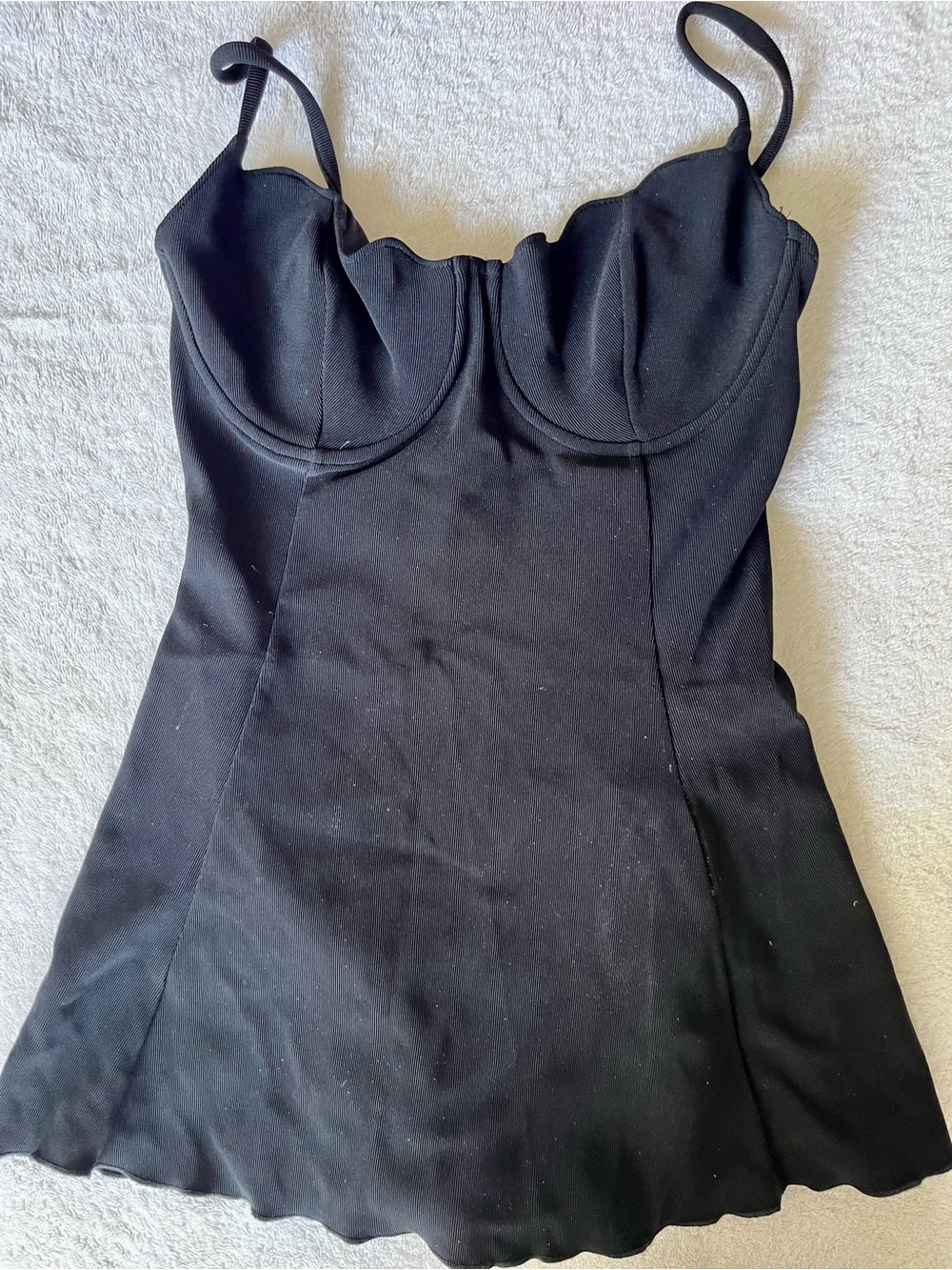 Adrienne Vittadini Black One-Piece Swimsuit with Sweetheart Bust